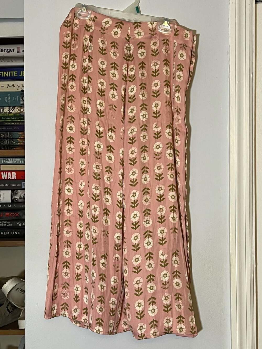 Free People IRL Floral Print Satin Midi Skirt in Blush Combo